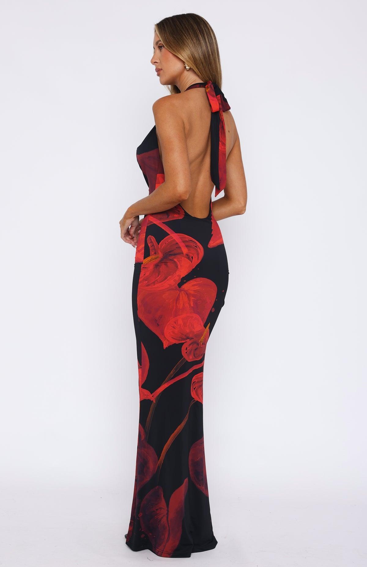 Vacation Time Maxi Dress Red Leaf Product Image