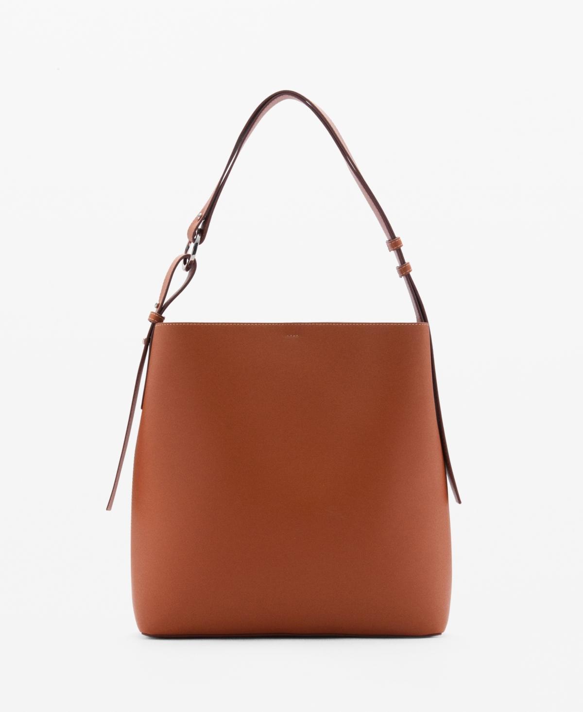 Short handle shopper bag - Women | MANGO USA Product Image