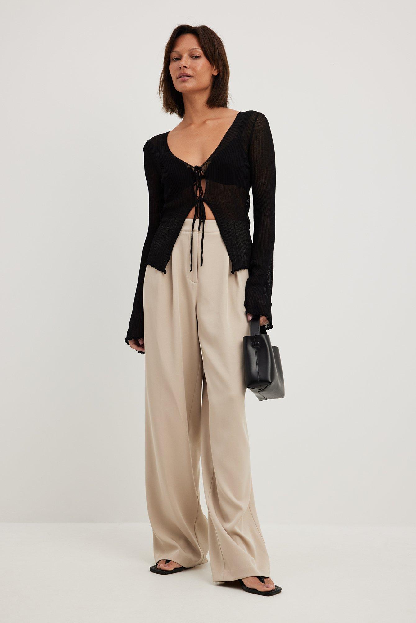 Pleat Detail High Waist Suit Pants Product Image