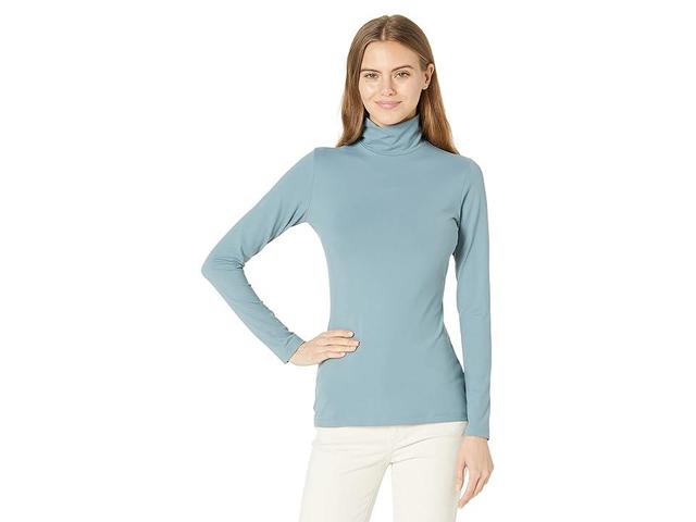 Susana Monaco Mock Neck Long Sleeve Top (Graphite) Women's Blouse Product Image