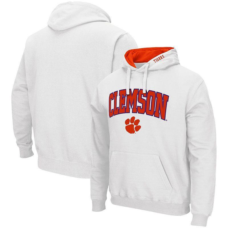 Mens Colosseum Clemson Tigers Arch & Logo 3.0 Pullover Hoodie Product Image