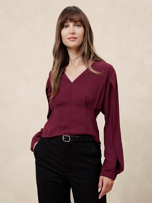 Draped-Sleeve Top Product Image