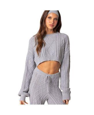 Womens Kasey cable knit cropped sweater Product Image