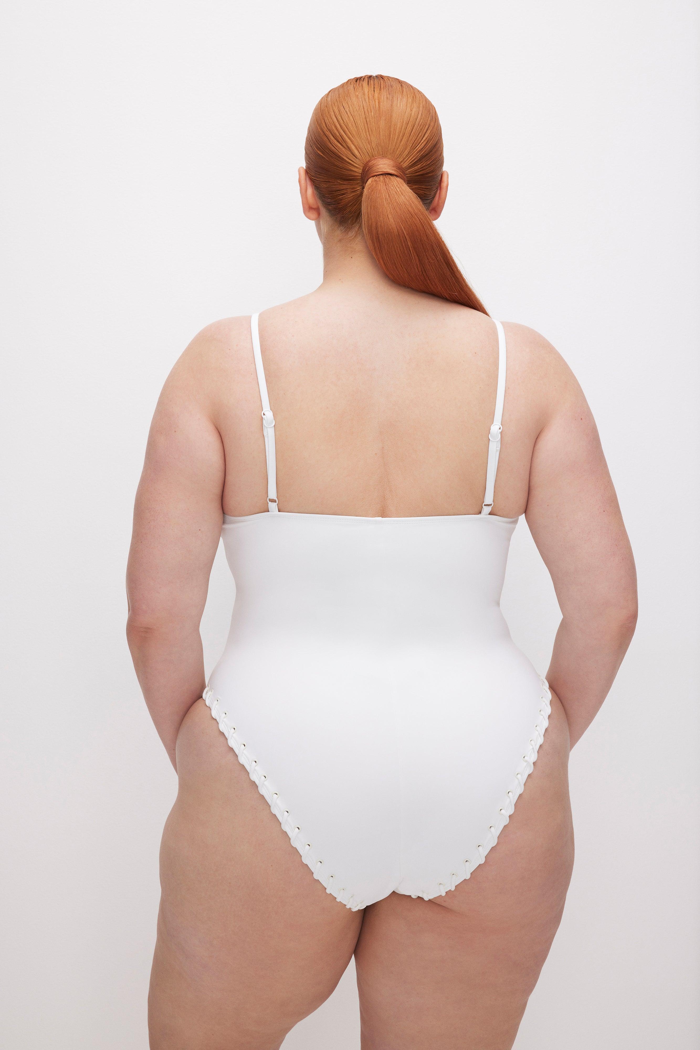 WHIP STITCH COMPRESSION SWIMSUIT | WHITE001 Product Image