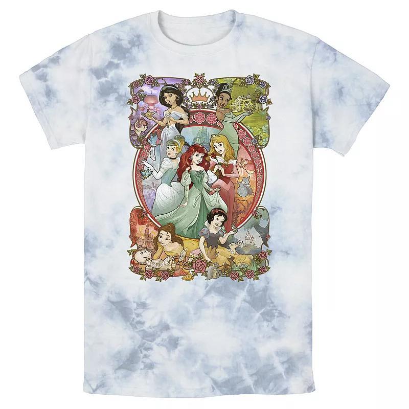 Mens Disney Princess Classic Cartoon Group Collage Bomabrd Wash Tee, Boys Product Image