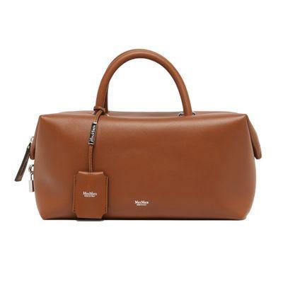 Holdallm Top-handle Leather Bag In Brown Product Image