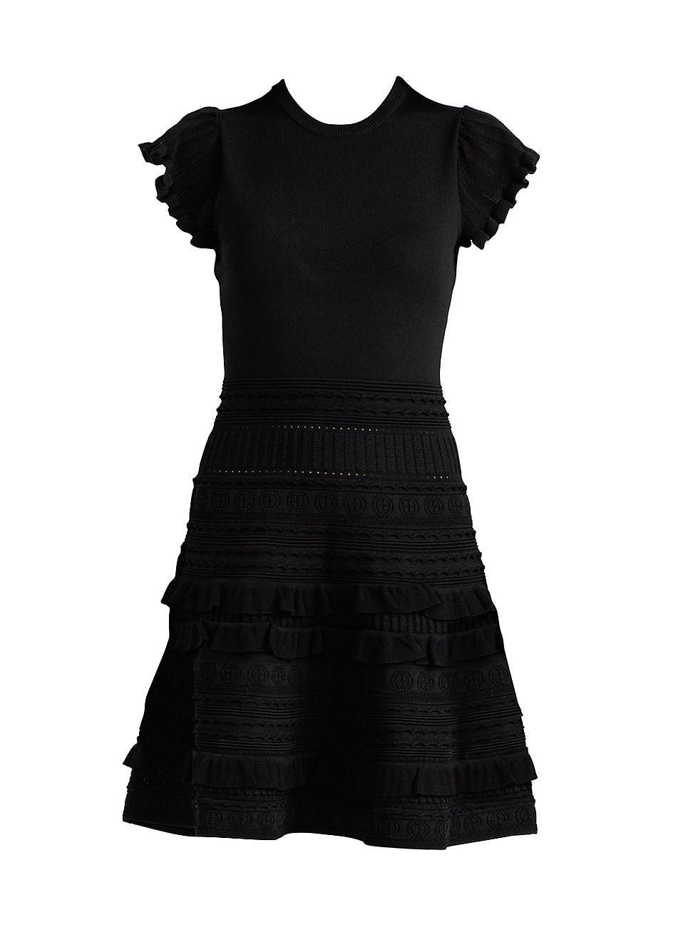 Womens Sofie Frill-Trimmed Knit Minidress Product Image