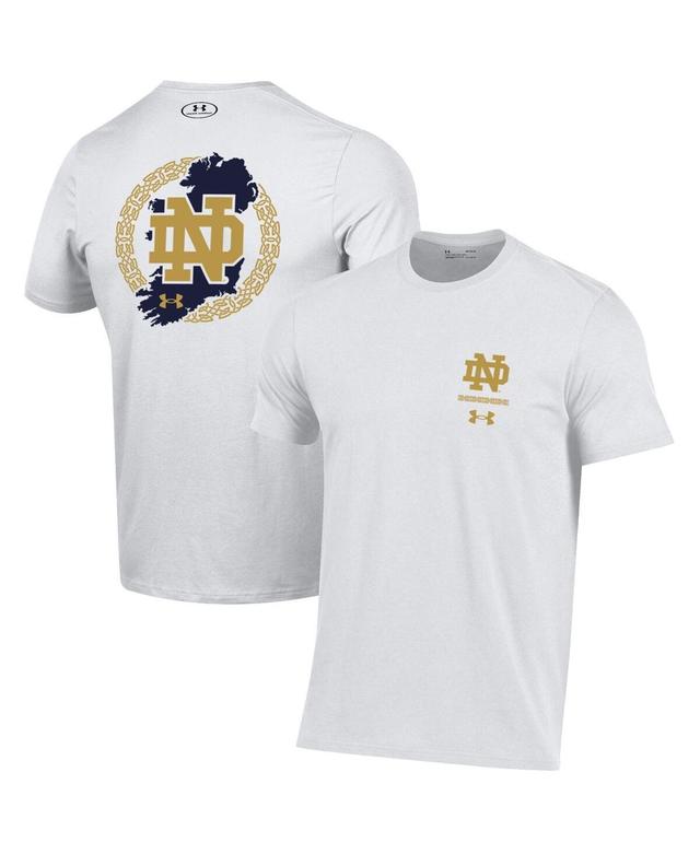 Mens Under Armour White Notre Dame Fighting Irish 2023 Aer Lingus College Football Classic Map Performance Cotton T-shirt Product Image