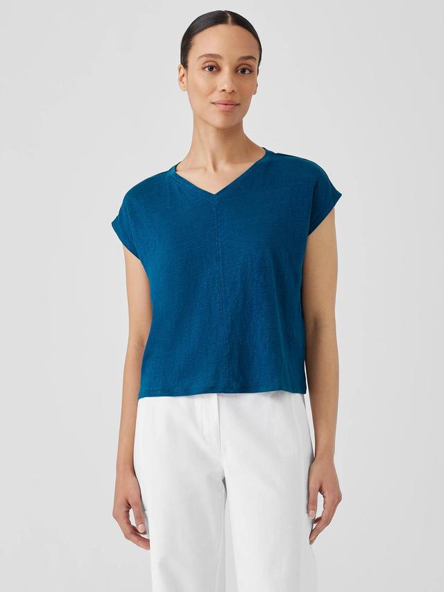 Organic Linen Jersey V-Neck Tee Product Image