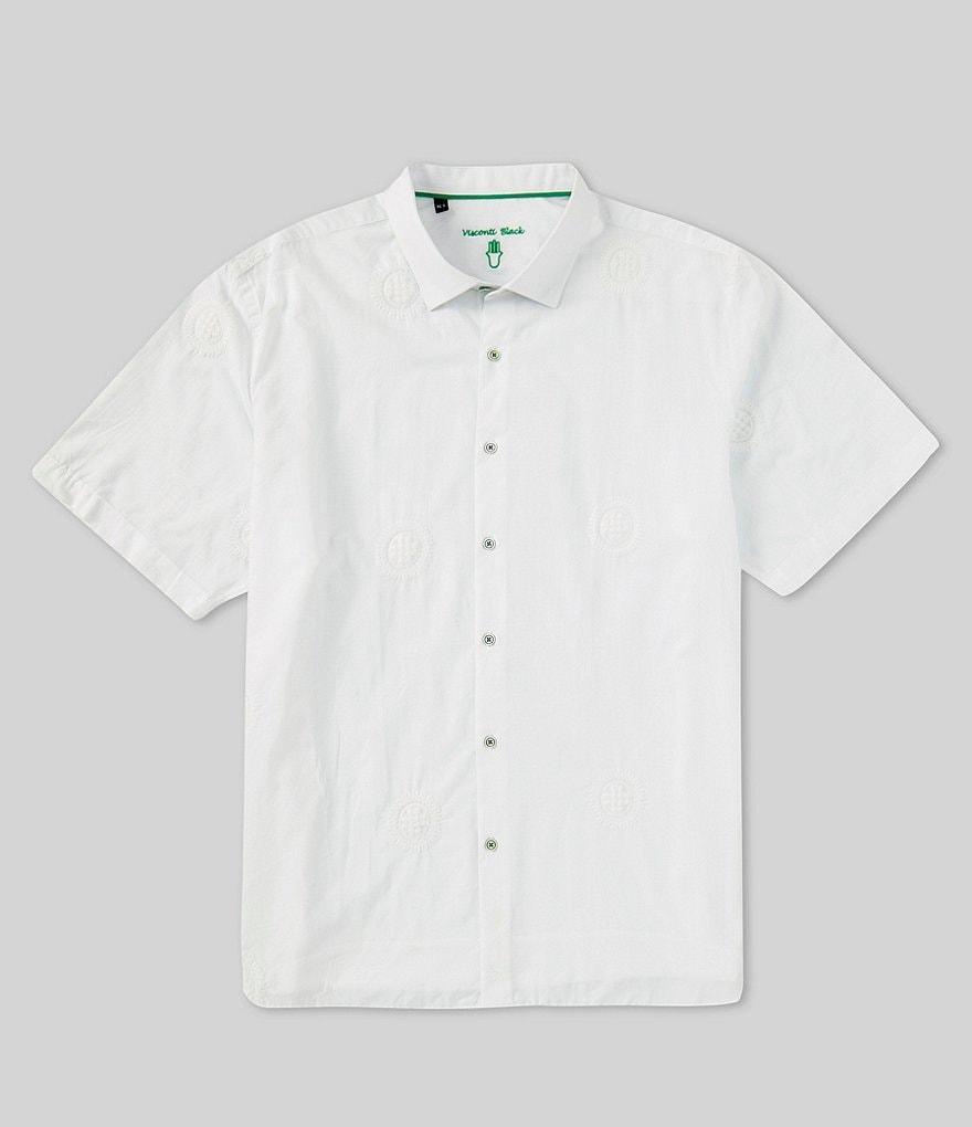 Visconti Big & Tall Short Sleeve Circle Print Woven Jacquard Shirt Product Image