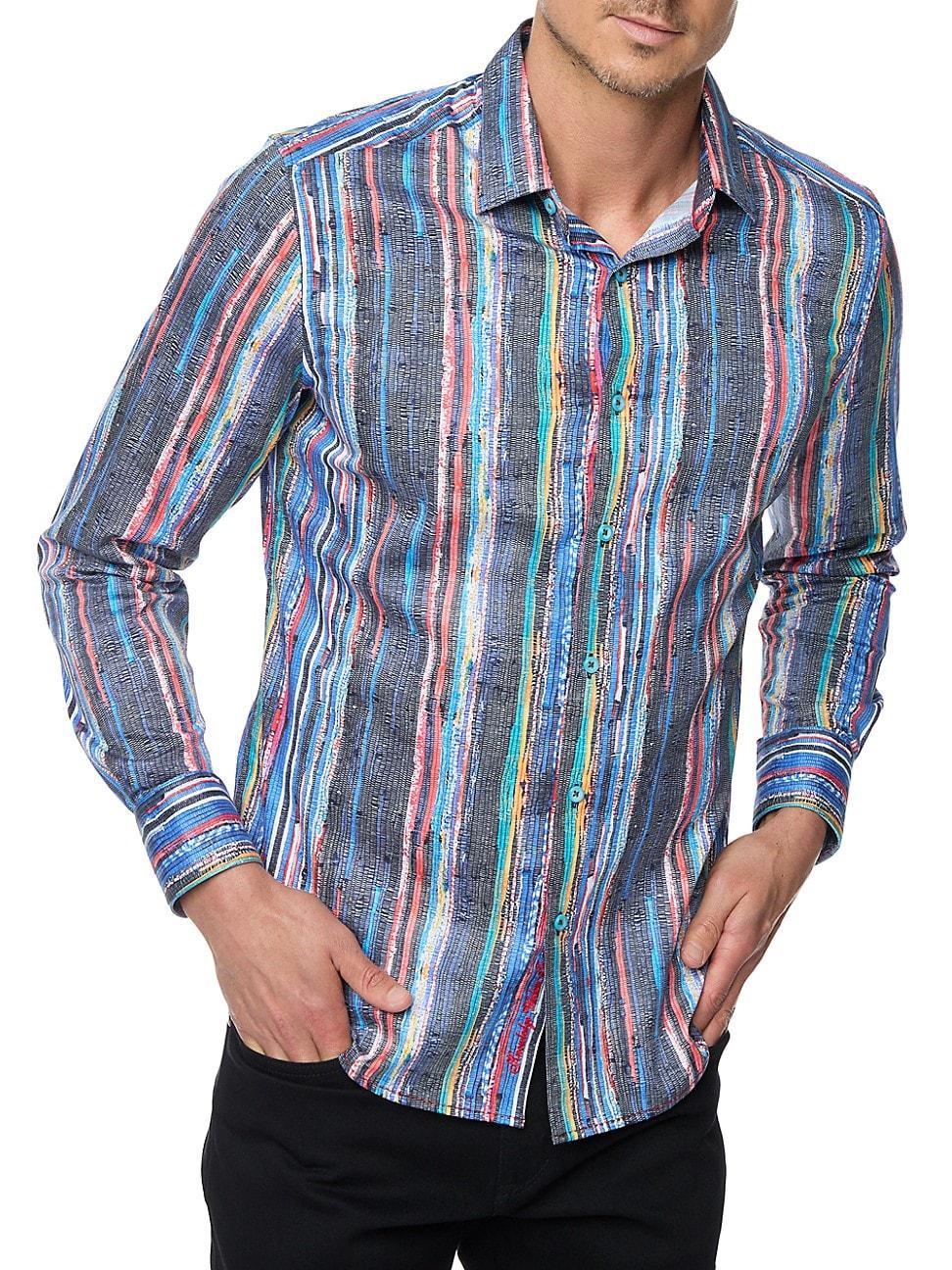 Mens Baja Striped Stretch-Cotton Shirt Product Image