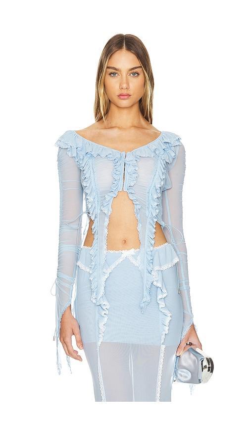 Lace Trim Ruffled Top Product Image