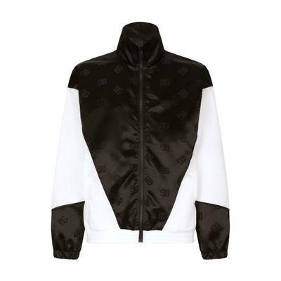 Zip-up Nylon Jacquard Jacket With Dg Logo In Black Product Image