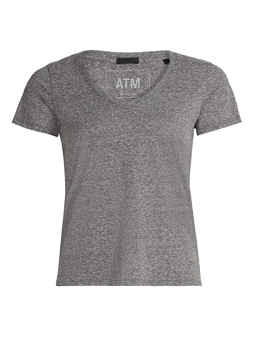 Womens Cotton-Blend V-Neck T-Shirt Product Image