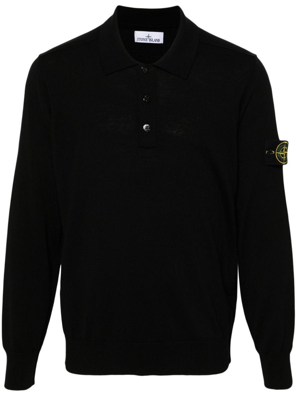 STONE ISLAND Compass-badge Polo Shirt In Black Product Image