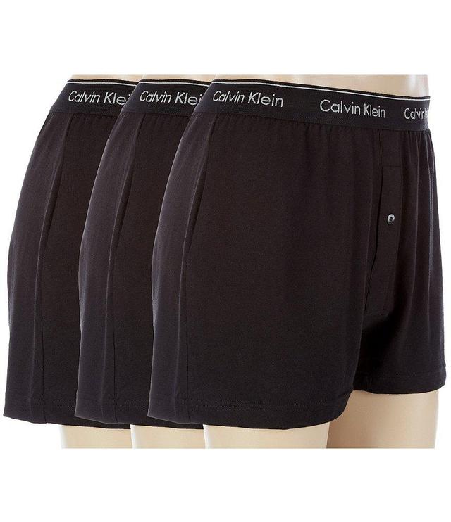 Calvin Klein Cotton Classic Solid Knit Boxers 3-Pack Product Image