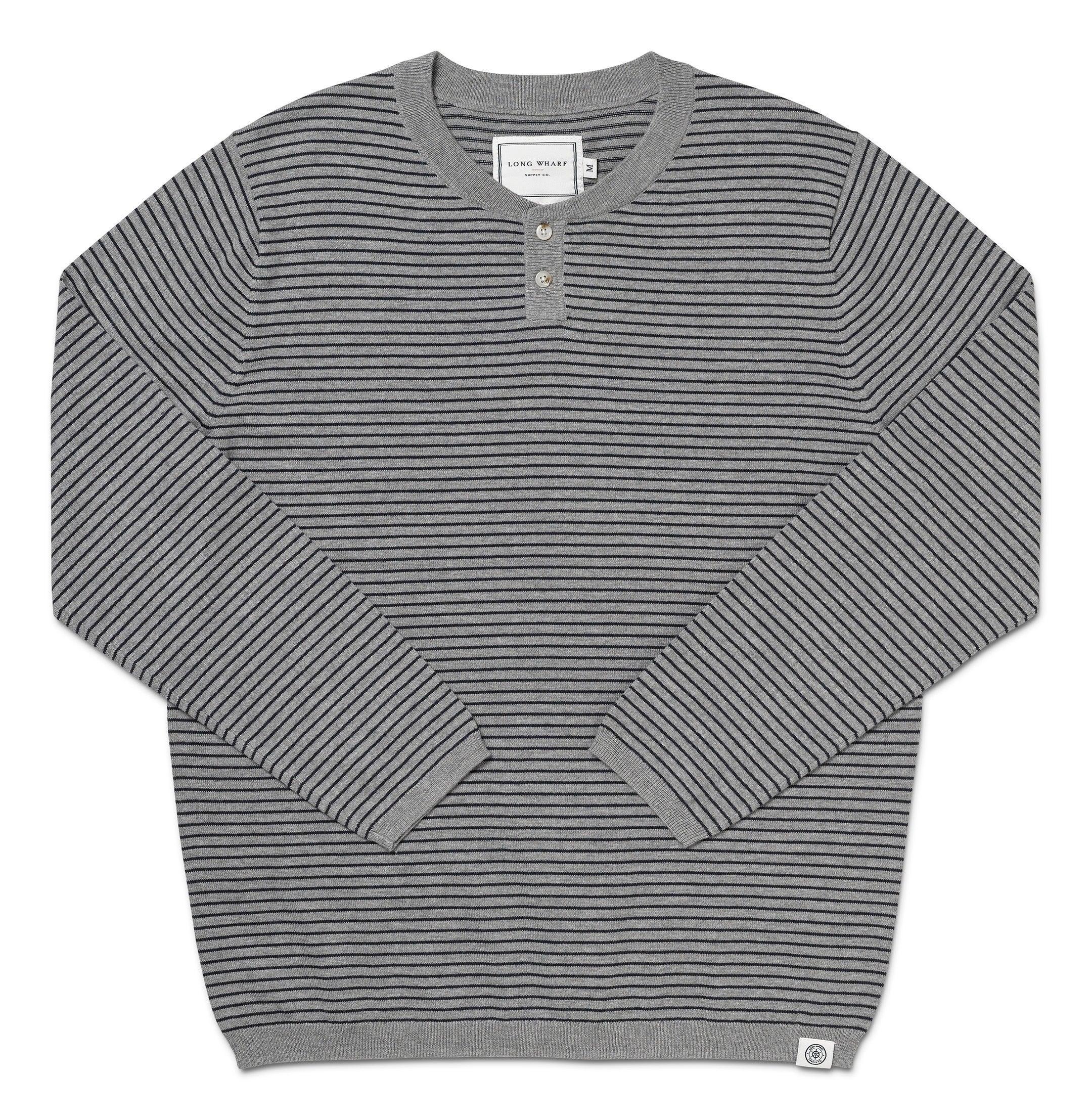 SeaWell™ Striped Knit Henley Male Product Image