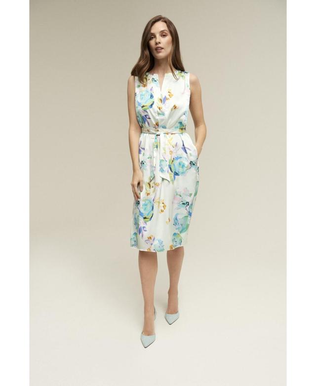 Isaac Mizrahi Womens Split Neck Satin Dress Product Image