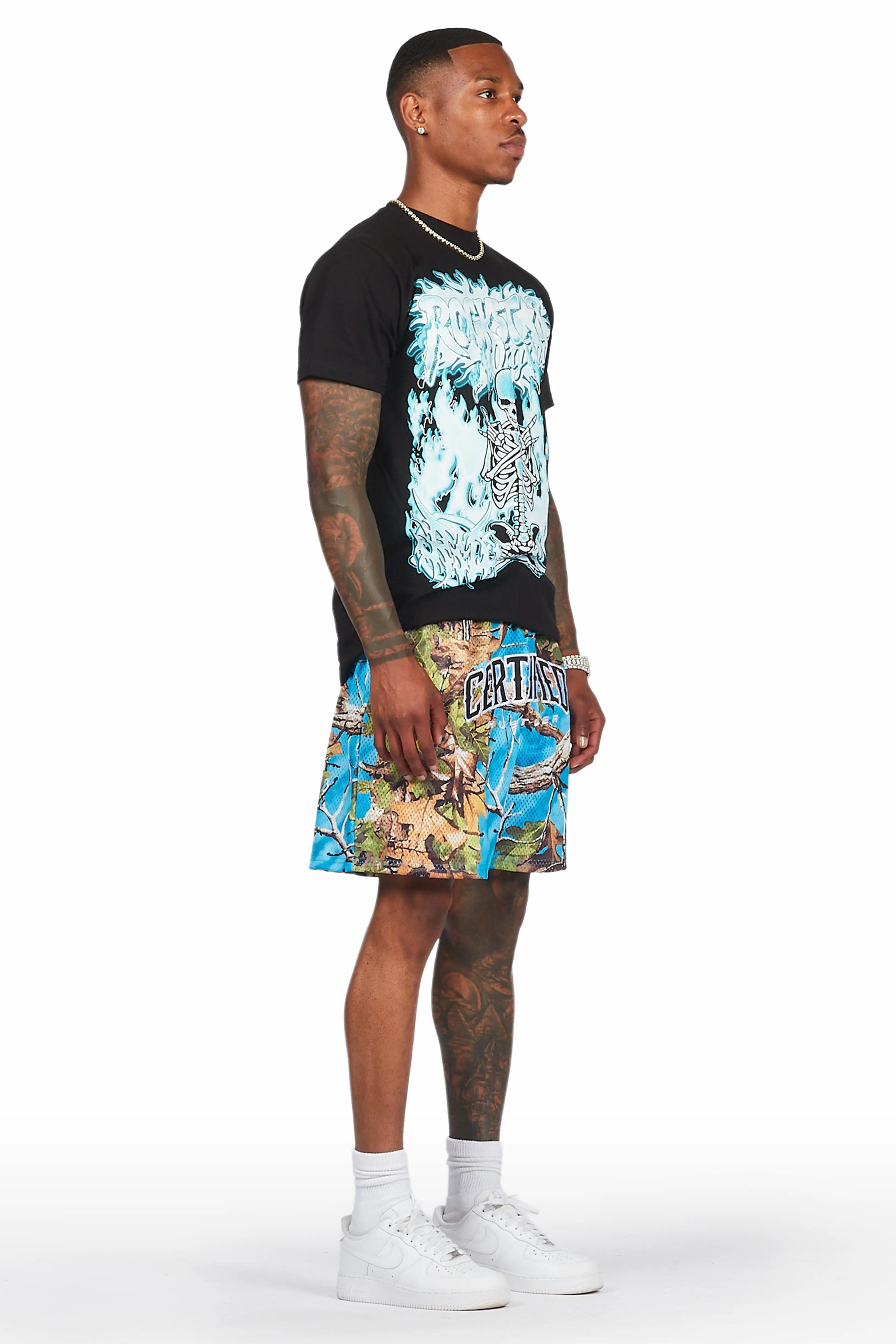 Ceri Turquoise Graphic Short Male Product Image