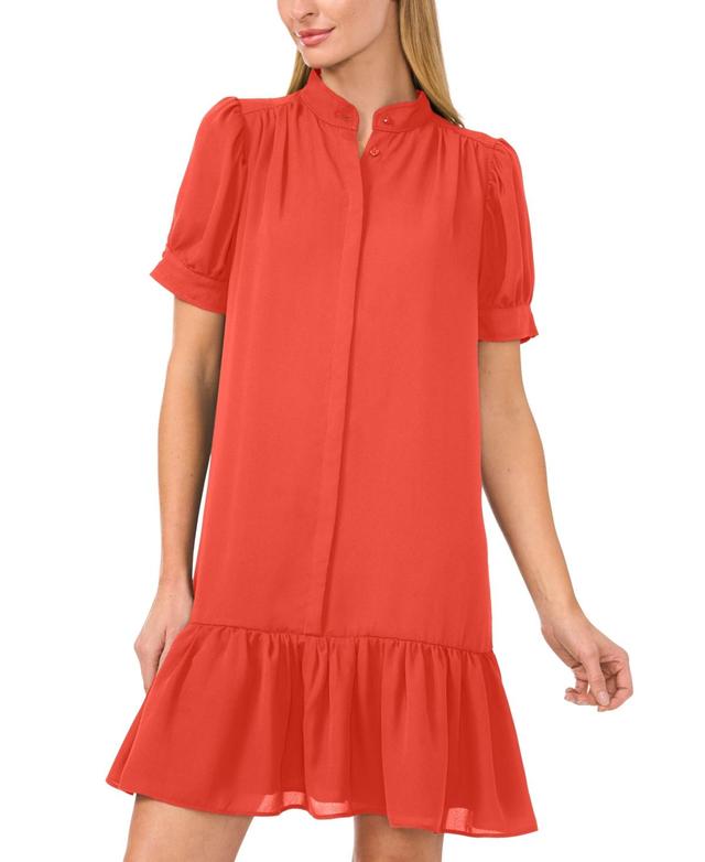 CeCe Womens Open Collar Hidden Placket Dress Product Image