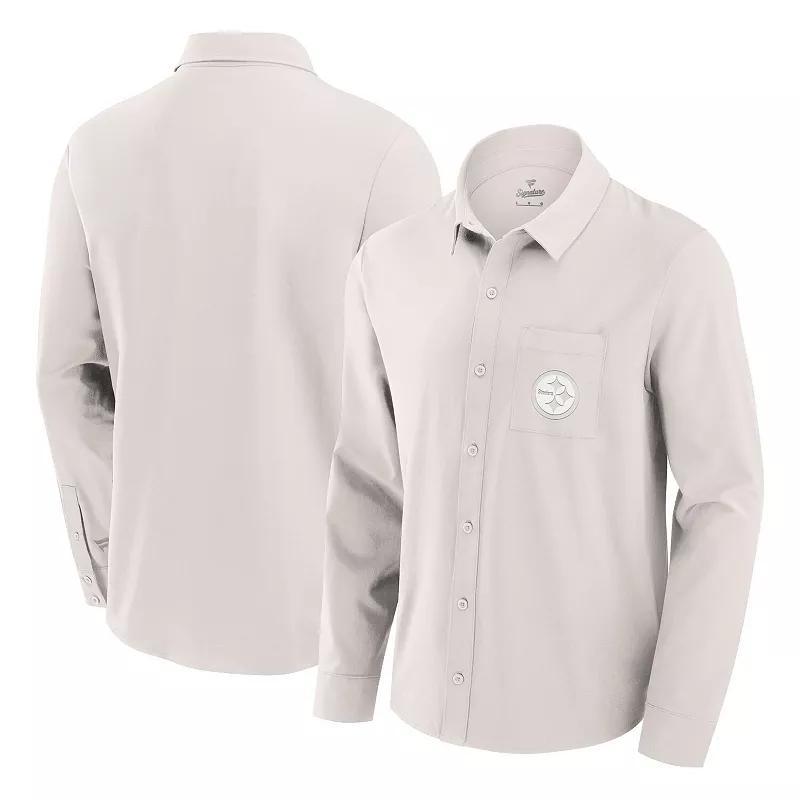 Mens Fanatics Cream Pittsburgh Steelers Front Office Long Sleeve Button-Up Shirt Product Image