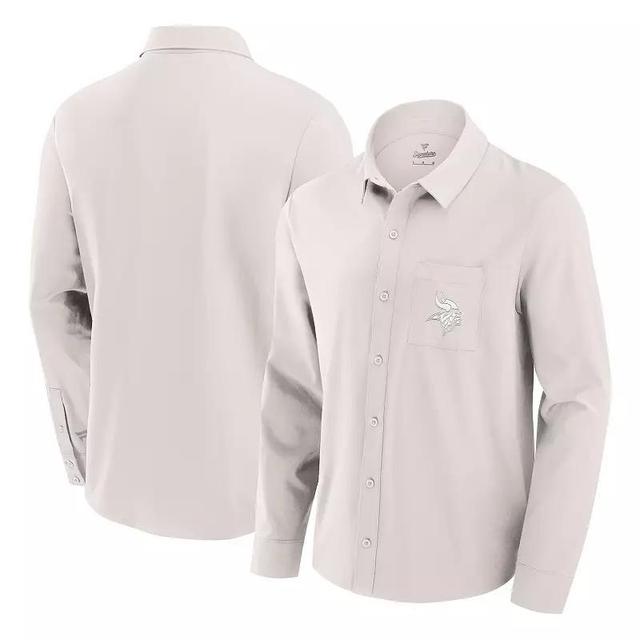 Mens Fanatics Signature Cream Minnesota Vikings Front Office Long Sleeve Button-Up Shirt Product Image