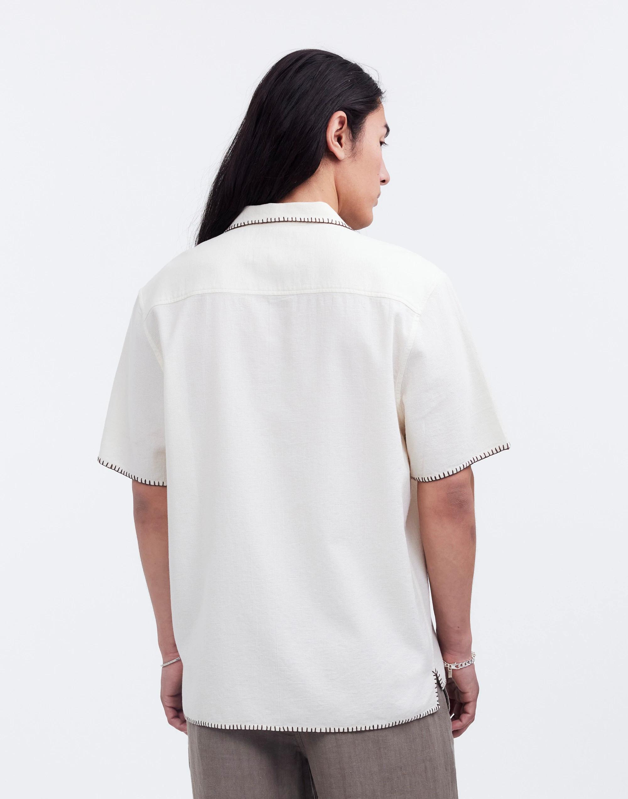 Blanket Stitch Easy Short-Sleeve Shirt Product Image