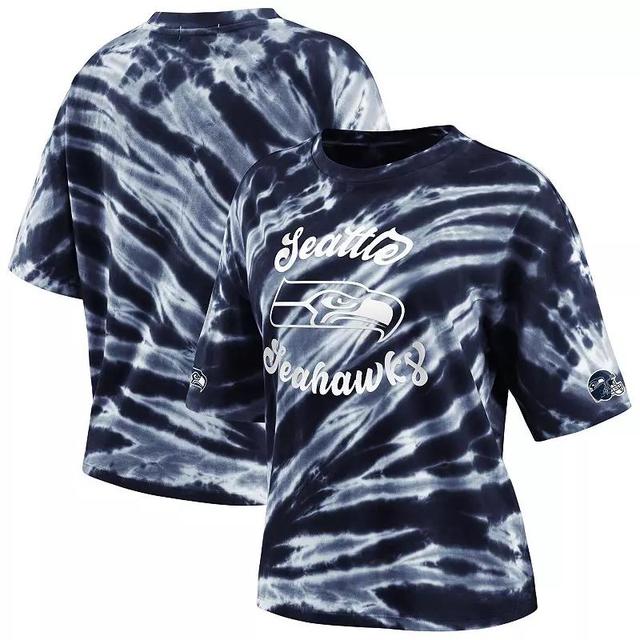 Womens WEAR by Erin Andrews College Seattle Seahawks Tie-Dye T-Shirt Blue Product Image