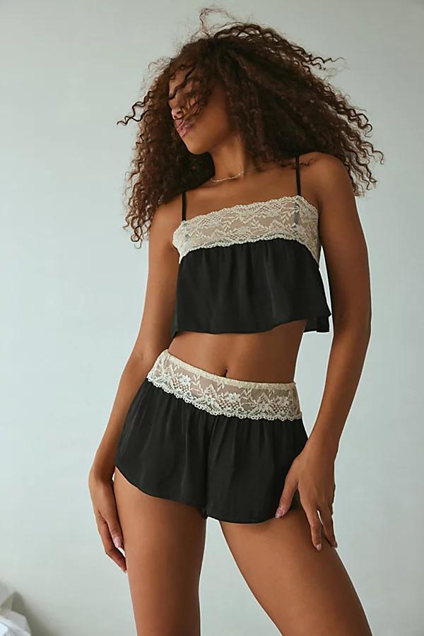 Out From Under Juno Satin Crop Top & Micro Short Set Womens at Urban Outfitters Product Image