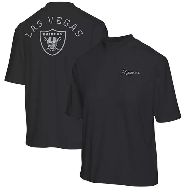 Womens Junk Food Black Las Vegas Raiders Half-Sleeve Mock Neck T-Shirt Product Image