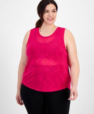 Plus Size Breezy Burnout Tank Top, Created for Macy's  Product Image