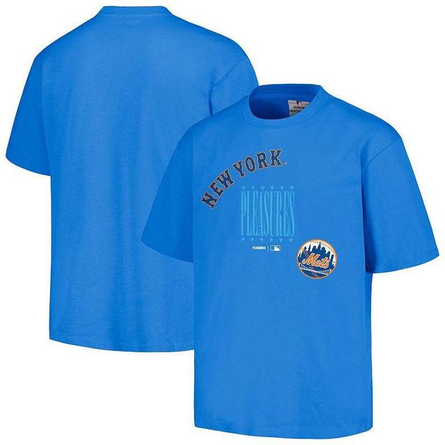 Mens PLEASURES Royal New York Mets Repurpose T-Shirt Product Image