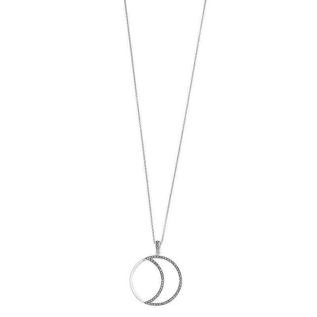 Lavish by TJM Sterling Silver Marcasite Crescent Moon Pendant Necklace, Womens Product Image