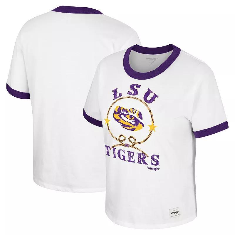 Womens Colosseum x Wrangler LSU Tigers Freehand Ringer T-Shirt Product Image