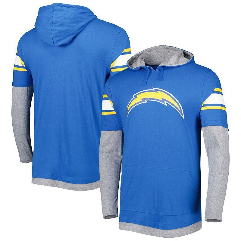 Mens New Era Powder Blue Los Angeles Chargers Long Sleeve Hoodie T-Shirt Product Image