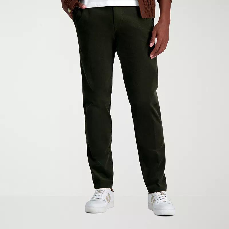 Mens Haggar Straight Fit Stretch Corduroy Pants Medium Green Product Image