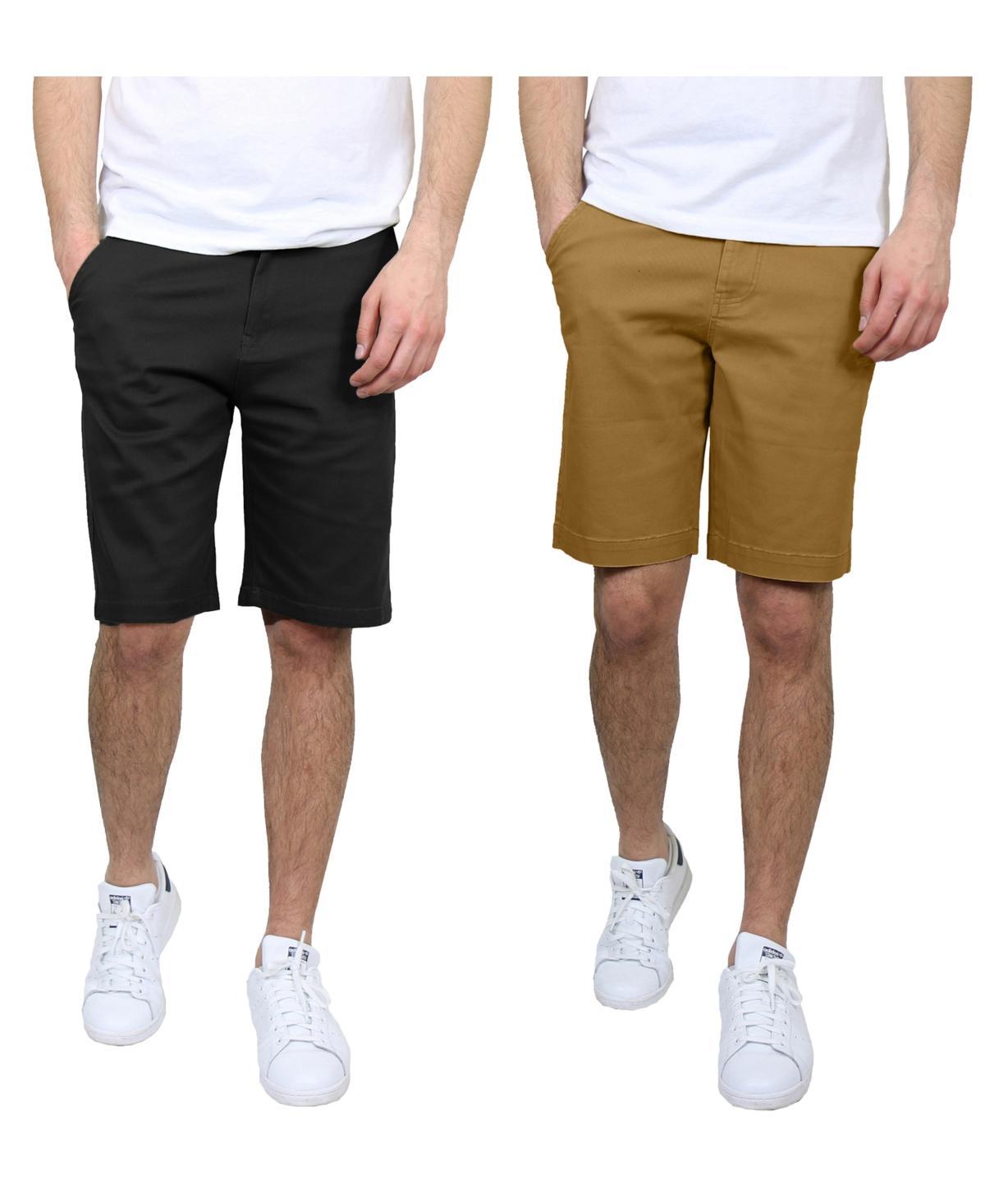 Galaxy By Harvic Mens 5 Pocket Flat Front Slim Fit Stretch Chino Shorts, Pack of 2 Product Image