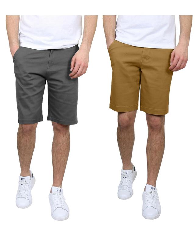 Galaxy By Harvic Mens 5 Pocket Flat Front Slim Fit Stretch Chino Shorts, Pack of 2 Product Image