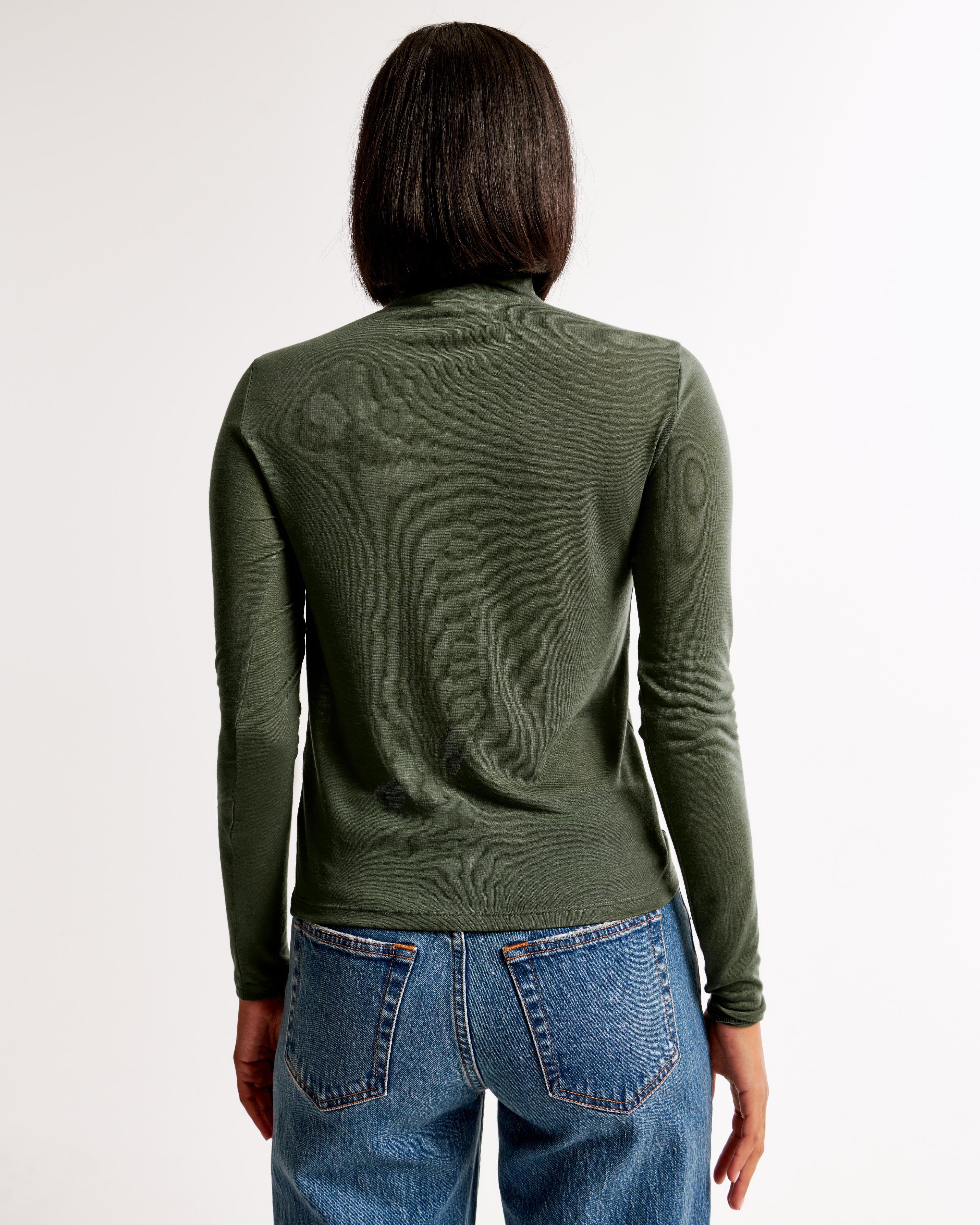 Long-Sleeve Grown-On Mockneck Top Product Image