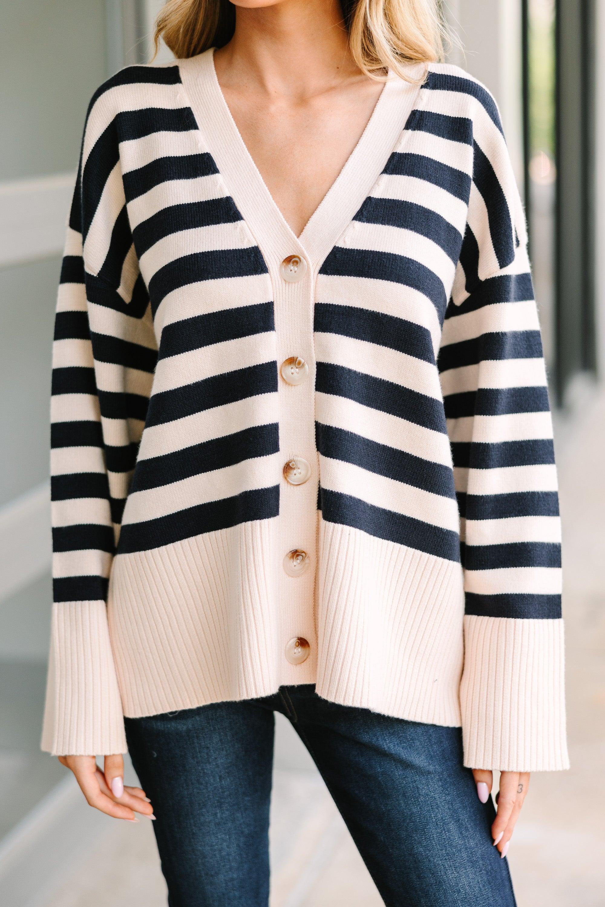 Looking Out Natural Striped Cardigan Female Product Image