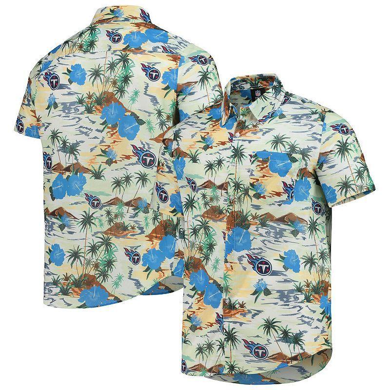 Mens FOCO Cream Tennessee Titans Paradise Floral Button-Up Shirt Product Image