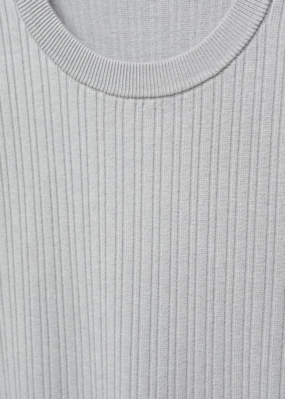 MANGO MAN - Ribbed knit t-shirt greyMen Product Image