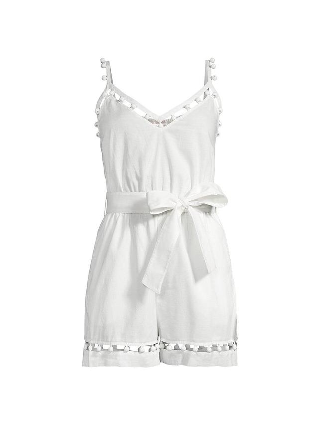 Womens Beaded Cotton Voile Romper Product Image