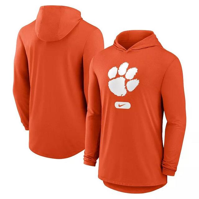 Mens Nike Clemson Tigers Lightweight Performance Long Sleeve Hoodie T-Shirt Product Image