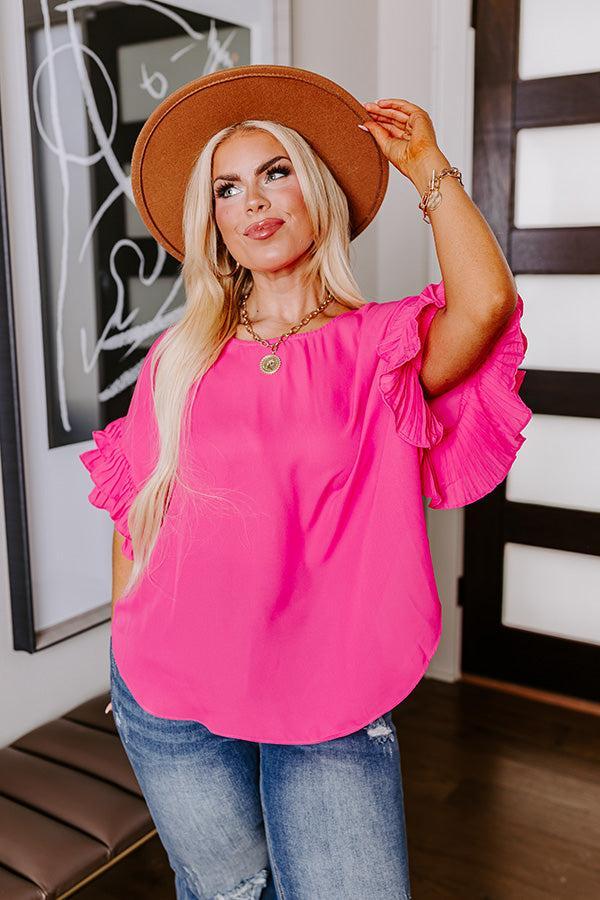 Margarita Date Shift Top in Hot Pink Curves Product Image