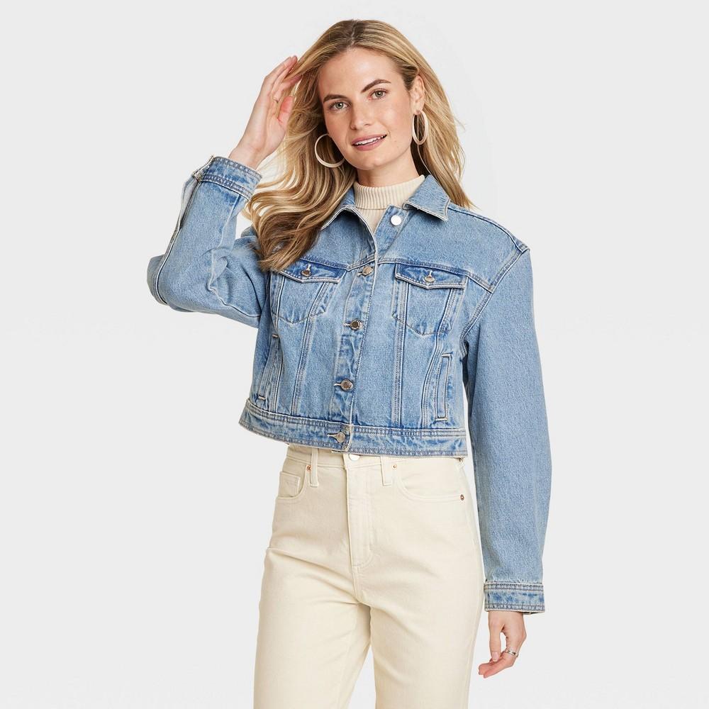 Womens Cropped Jacket - Universal Thread Medium Wash Product Image