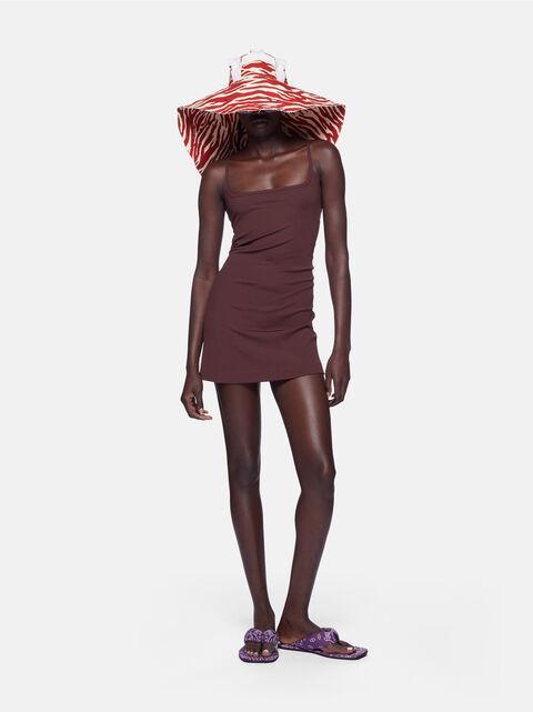 Dark brown mini dress Product Image