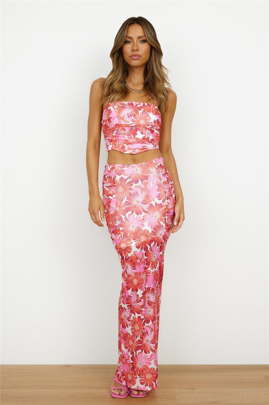 Tropical Bloom Crop Top Pink Product Image