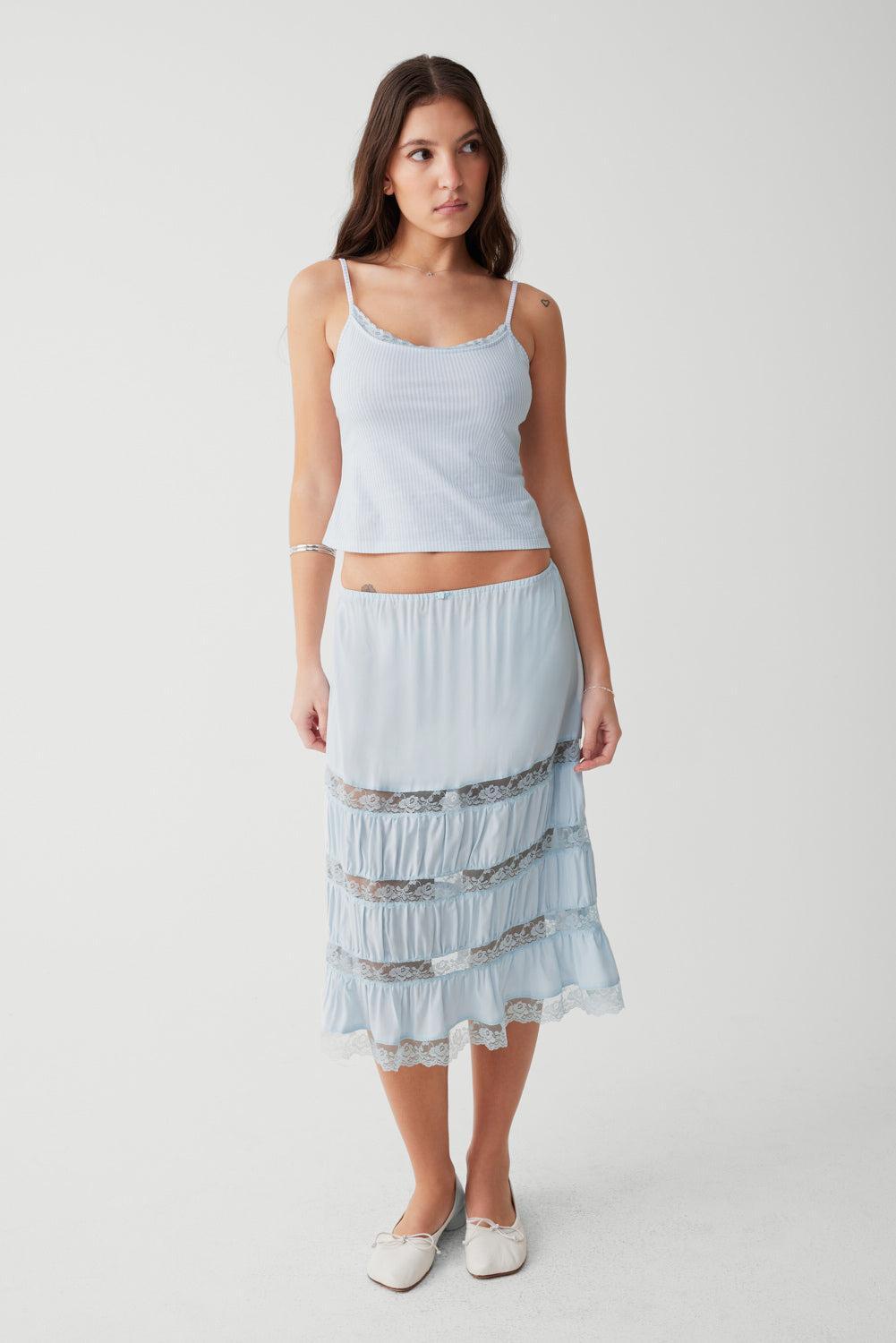 Solstice Midi Skirt - Blue Porcelain Product Image