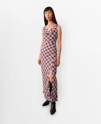 Women's Check-Print Midi-Dress Product Image